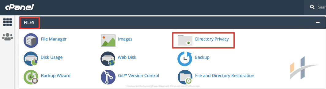 cPanel directory privacy