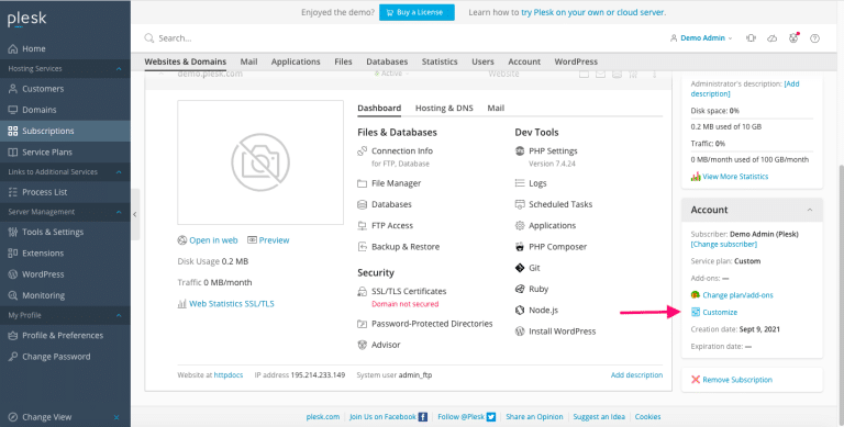 DNS settings custom