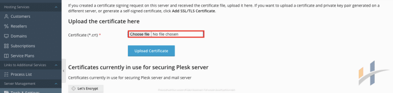 Choose SSL Certificate