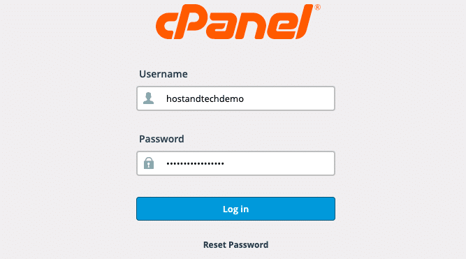 login to cPanel