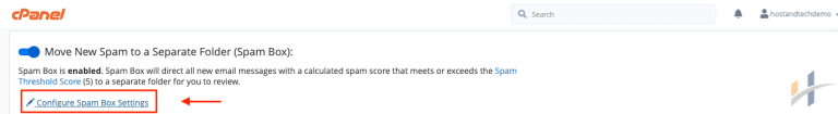 spam box settings