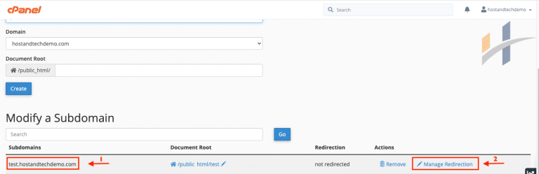 subdomains manage redirection