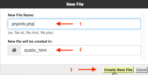 create phpinfo file